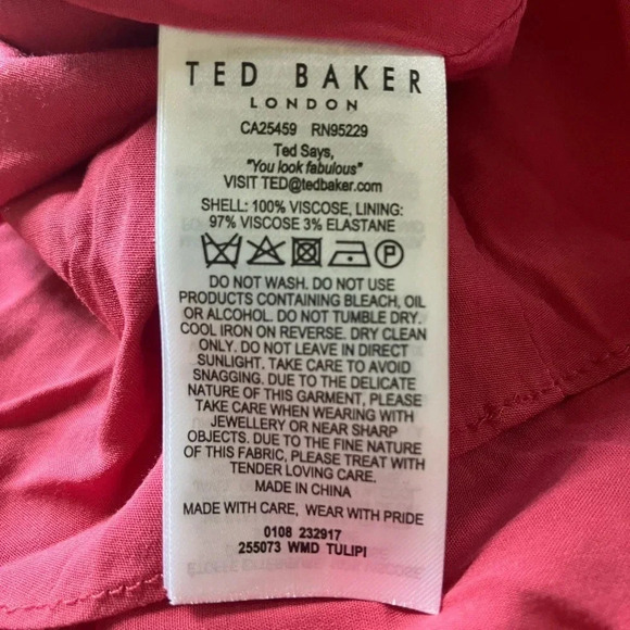 NWT Ted Baker Tulip Pink Paneled Midi Tea Dress - Picture 6 of 10